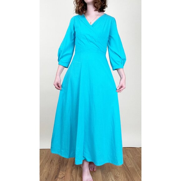 Vintage 70s Handmade Gown Puff Sleeve Princess Maxi Dress Cottagecore Whimsical - Picture 4 of 4